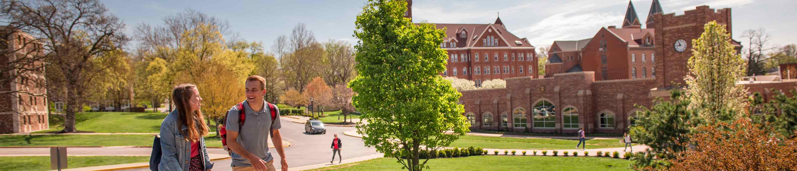 Students walking on campus